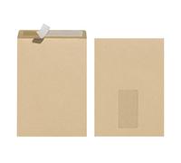 Herlitz Envelope C5 with Window 90 g Self Welded, Recycled Paper with Blue Angel (Pack of 10, Brown with Window