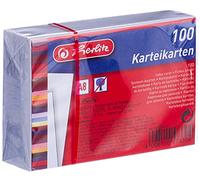 herlitz Index Cards A8 Blank White, 170 g/m², Wood-Free, Pack of 100, Sturdy Index Cards for School, Study & Office