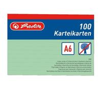 Herlitz Index Cards - Green Green A6