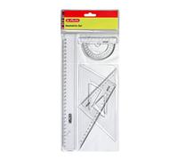 Herlitz Large Geometry Triangle with Handle, Transparent Pack of 1. 4 -Part Set