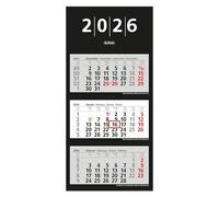 Herlitz mehr-monats Wall Calendar 2026 with Day Indicator (1 Piece, 3 Months)