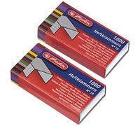 Herlitz No. 10 Staples, 2X Galvanised 1000 Pieces On Card No. 10