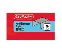 Herlitz No. 10 Staples, 2X Galvanised 1000 Pieces On Card No. 24/6