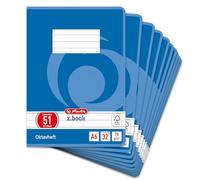 Herlitz Octave Notebook, A6, 60 Sheets, FSC Mix, Pack of 10 Blau, liniert