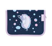 Herlitz Pencil Case Folding Two Flip with Equipment, Children's School Supplies Case, Functional Student Tool Set, Unicorn Dreams