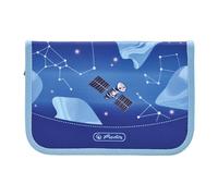 Herlitz Pencil Case Folding Two Flip with Equipment, Children's School Supplies Case, Functional Student Tool Set, Cosmic Explorer