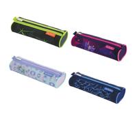 Herlitz Pencil Case Oval Unfilled 4 Assorted Designs (No Selection Possible), Assorted Designs, Pencil case