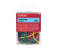 Herlitz Rubber Ring 20 - 70 mm Diameter Pack of 100 in Wall-Mounted Box/Assorted Colours
