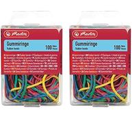 Herlitz Rubber Ring 20 - 70 mm Diameter Pack of 200 in Wall-Mounted Box/Assorted Colours