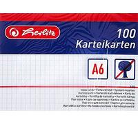 Herlitz Squared Index Cards - White (Pack of 100)