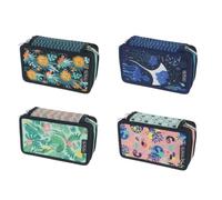 Herlitz® Triple School Pencil Case Without Equipment | Zipper | Pouch Organizer for Pens Pencils Accessories | Durable Solid | Kids Youth |, Multicolor, Triple
