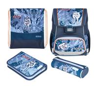 Herlitz Unisex Kids Loop Plus Primary School Bag, Blue, Light Blue, Orange, Blue, light blue, orange, 31 x 22 x 37 cm, 17 l
