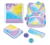Herlitz Unisex Kid's Ultralight XL Primary School Bag, Lilac, Light Green, Turquoise, 39 x 32 x 23 cm, 22 l