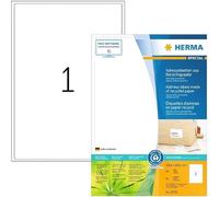 HERMA 10736 Recycled Labels, 80 Sheets, 199.6 x 289.1 mm, 1 Piece per A4 Sheet,