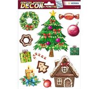 HERMA 15114 Window Stickers Christmas Tree Gingerbread Pack of 12 Self-Adhesive Children's Window Stickers Removable Winter Window Sticker Window Film Children's Room Decoration Christmas Decoration