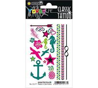 HERMA 15177 Temporary Tattoo Stickers for Children, Summer Feeling, 16 Stickers, Transfer Film, Self-Adhesive, Washable Design, Children's Tattoos for Girls and Boys, Colourful