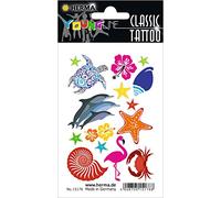 HERMA 15178 Temporary Tattoo Stickers for Children, Ocean (13 Stickers, Transfer Film) Self-Adhesive, Washable Design, Children's Tattoos for Girls and Boys, Colourful