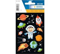 HERMA 15230 Animal Stickers, The Little Astronaut (33 Stickers, Paper, Matte) Self-Adhesive, Permanent Adhesive Motif Labels for Girls and Boys, Colourful