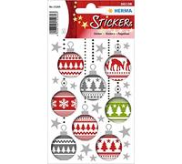 HERMA 15269 Christmas Stickers, Christmas Tree Baubles (24 Stickers, Paper, Matt) Self-Adhesive Christmas Decoration, Permanent Adhesive Labels for Christmas, Gifts, Crafts, Advent Calendar, Colourful