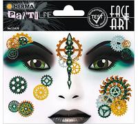 HERMA 15439 Face Art Sticker - Steampunk Marie Dermatologically Tested Removable Face Stickers Temporary Tattoos Glitter Face Paint for Carnival, Halloween, Children and Adults