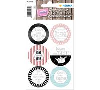 HERMA 15470 Gift Stickers, You are The Best (12 Stickers, Paper, with Silver Embossing) Self-Adhesive Permanent Adhesive Motif Labels for Birthday, Christmas and Decoration, Colourful