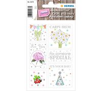 HERMA 15473 Gift Stickers, Good Luck (12 Stickers, Paper, with Silver Embossing) Self-Adhesive, Permanent Adhesive Motif Labels for Birthday, Christmas and Decoration Colourful