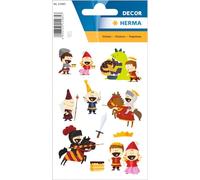 HERMA 15485 Stickers for Children, Little Knight (30 Stickers, Matte Paper), Self-Adhesive, Permanent Adhesive Motif, Labels for Girls and Boys, Colourful