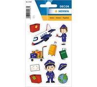 HERMA 15487 Stickers for Children, Pilot (33 Stickers, Paper, Matte) Self-Adhesive, Permanent Adhesive Motif Labels for Girls and Boys, Colourful