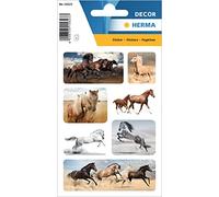 HERMA 15623 Animal Stickers, Wild Horses (21 Stickers, Paper, Matte) Self-Adhesive, Permanent Adhesive Motif Labels for Girls and Boys, Colour