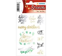 HERMA 15640 Stickers Christmas Sayings Gold Silver, Pack of 10, Christmas Stickers with Lettering Message, Children's Labels for Christmas Decoration, Gifts, Advent Calendar, Winter Decoration, DIY
