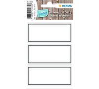 HERMA 15664 Book Labels for Writing on Neutral Grey Border, 18 Pieces, 82 x 36 mm, Self-Adhesive Book Stickers for School, Children, Girls, Boys, Blank Book Labels Stickers, White