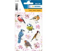 HERMA 15693 Self-Adhesive Paper Stickers with Bird Motifs for Boys, Girls and Sticker Album, 36 Animal Stickers for Children, Colourful