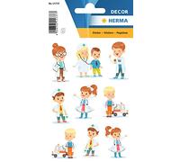 HERMA 15737 Stickers for Children, Theo at Paediatrician, 27 Stickers, Paper, Matte, Permanent Adhesive Motif Labels for Girls and Boys, Colourful