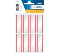 HERMA 1902 name labels, removable (54 x 19 mm, 2 sheets, acetate silk) self-adhesive, residue- removable name labels for hand lettering, 16 adhesive labels, White / Red
