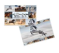 Herma 19378 Desk Mat Non-Slip (55 x 35 cm/Dogs, Motif On Both Sides, for Children 1 Mat Format 55 x 35 cm Pferd