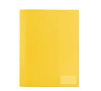 HERMA 19488 File Folder A4 Translucent Yellow, Pack of 3, Plastic Folder with Labelling Label, Slip Pocket & Metal Staple Tongue, Sturdy Plastic File Folder Set for School and Office