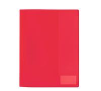 HERMA 19490 File Folder A4 Translucent Red, Pack of 3, Plastic Folder with Labelling Label, Slip Pocket & Metal Staple Tongue, Sturdy Plastic File Folder Set for School and Office