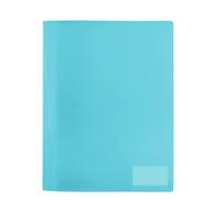 HERMA 19492 File Folder A4 Translucent Light Blue, Pack of 3, Plastic Folder with Labelling Label, Slip Pocket & Metal Stapling Tongue, Sturdy Plastic File Folder Set for School and Office