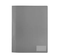 HERMA 19499 File Folder A4 Translucent Grey, Pack of 3, Plastic Folder with Labelling Label, Slip Pocket & Metal Staple Tongue, Sturdy Plastic File Folder Set for School and Office