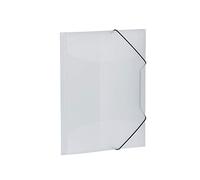 HERMA 19512 Portfolio Folders A3 Translucent White, Pack of 3, Children's Plastic Corner Folder with Inner Flaps and Elastic Band, Sturdy Plastic Folders Set for Boys and Girls