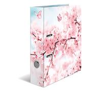 HERMA 19556 Folder A4 Flowers Cherry Blossom 7 cm Wide Sturdy Cardboard Coloured Outside and Inside Print in Design Ring Binder Lever Arch File Office Folder Motif Folder