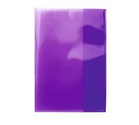 HERMA 19617 Notebook Covers A5 Transparent Purple Notebook Covers Made of Durable, Wipe-Clean and Extra Thick Polypropylene Film, Transparent Notebook Cover Set for School Notebooks, Coloured