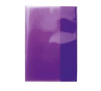 HERMA 19617 Notebook Covers A5 Transparent Purple Pack of 10 Exercise Book Covers Made of Durable, Wipe-Clean & Extra Thick Polypropylene Film, Transparent Notebook Cover Set for School Notebooks,