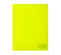 HERMA 19636 File Folder A4 Translucent Neon Yellow, Plastic Folder with Labelling Label, Slip Pocket & Metal Staple Tongue, Sturdy Plastic File Folder for School and Office