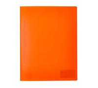 HERMA 19637 File Folder A4 Translucent Neon Orange Plastic Folder with Labelling Label, Slip Pocket & Metal Staple Tongue, Sturdy Plastic File Folder for School and Office