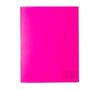 HERMA 19638 File Folder A4 Translucent Neon Pink, Sturdy Plastic, Transparent Plastic Folder with Name Plate and Slip Pocket, Stapler for Children, Boys, Girls