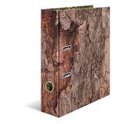 HERMA 19653 Folder A4 Natural Wood, Pack of 5, 7 cm Wide, Cardboard Folder with Inner Print for School and Office, Sturdy Children's Ring Binder Set Made of Cardboard for Boys and Girls