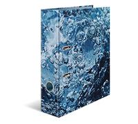 HERMA 19654 Folder A4 Natural Water, 7 cm Wide, Cardboard Folder with Inner Print for School and Office, Sturdy Children's Ring Binder Made of Cardboard for Boys and Girls