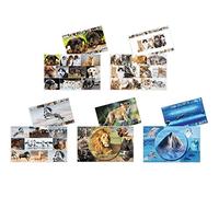 HERMA 19663 Desk Mats Animals Assortment, Pack of 10, Wipe-Clean Children's Cardboard Writing Pads, 55 x 35 cm, Double-Sided Motif Table Mat Set for Girls and Boys