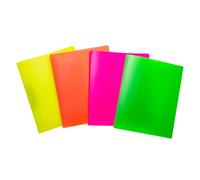 HERMA 19703 Ring Binder A4 Translucent Neon Set of 12 Slim 2 Rings Sturdy Plastic 25mm Wide Transparent for School and Office and for Kids Boys and Girls